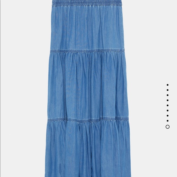 Zara denim ruffled skirt maxi Bloggers favorite - Picture 7 of 7